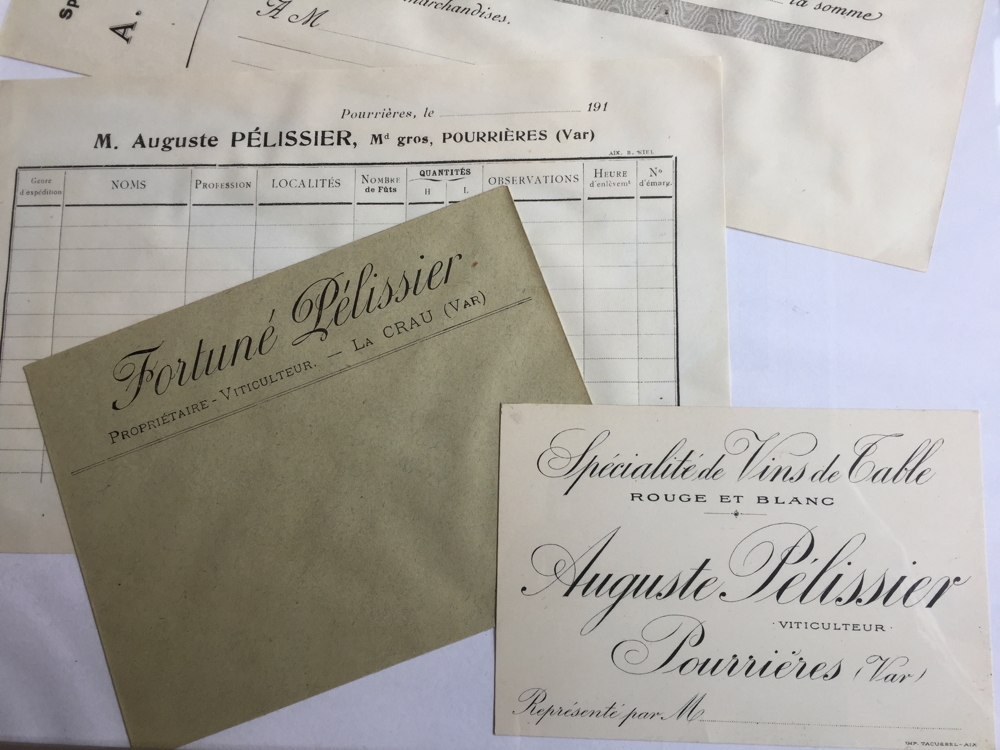 Anciens documents Auguste et Fortuné Pélissier
